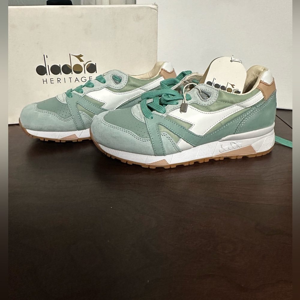 NIB Diadora Heritage N9000 Italia Sneakers | Made in Italy | Mint Green 6